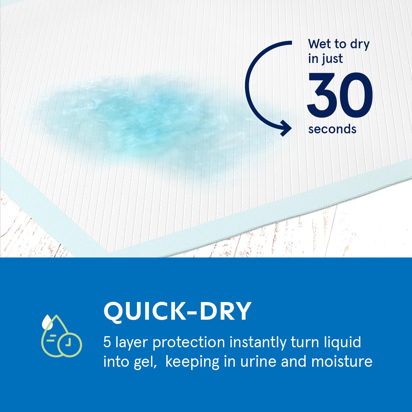 Stack Man Puppy Pads - 100-Count Leak-Proof Dog Pee Pads, Quick-Dry, 22" x 22", Blue