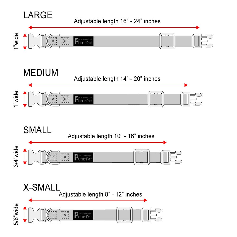 Plutus Pet Service Dog Collar,Printed In Large Letters On Nylon Webbing,Prevents Accidents By Warning Others Of Your Dog In Advance,Two Colors,Four Sizes,Neck 14-20 Inch,Medium,Red