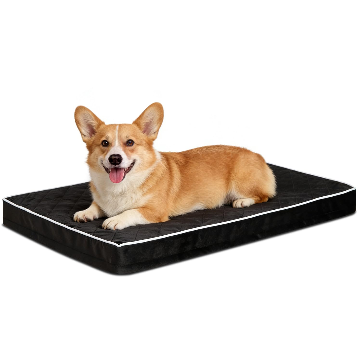 NUPIDA Orthopedic Dog Beds Large Sized Dog Waterproof Pet Kennel Pad with Removable Washable Cover and Non-Slip Bottom, 35x23 In
