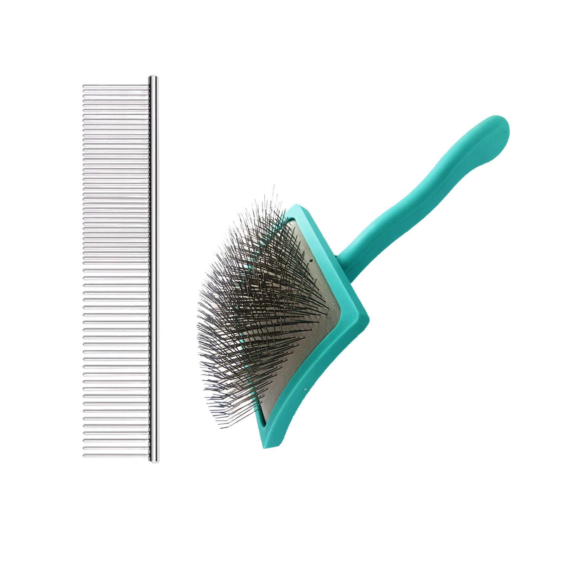 Extra Long Pin Dog Grooming Brush Haired Dogs & Pet Comb Value Kit,Dog Brushes for Goldendoodle, Labradoodle, Poodles - Pet Hair