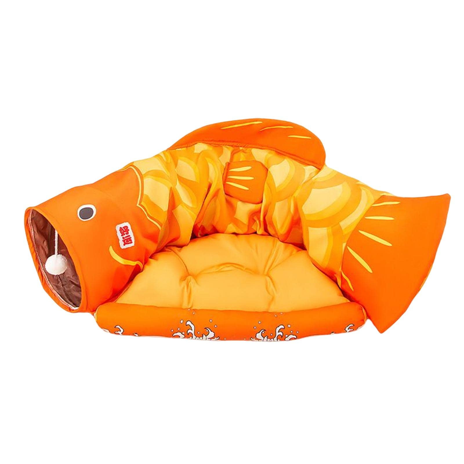 Myaddiction Cat Tunnel Pet Interactive Toy Washable Cushion With Ball For Hedgehog Yellow