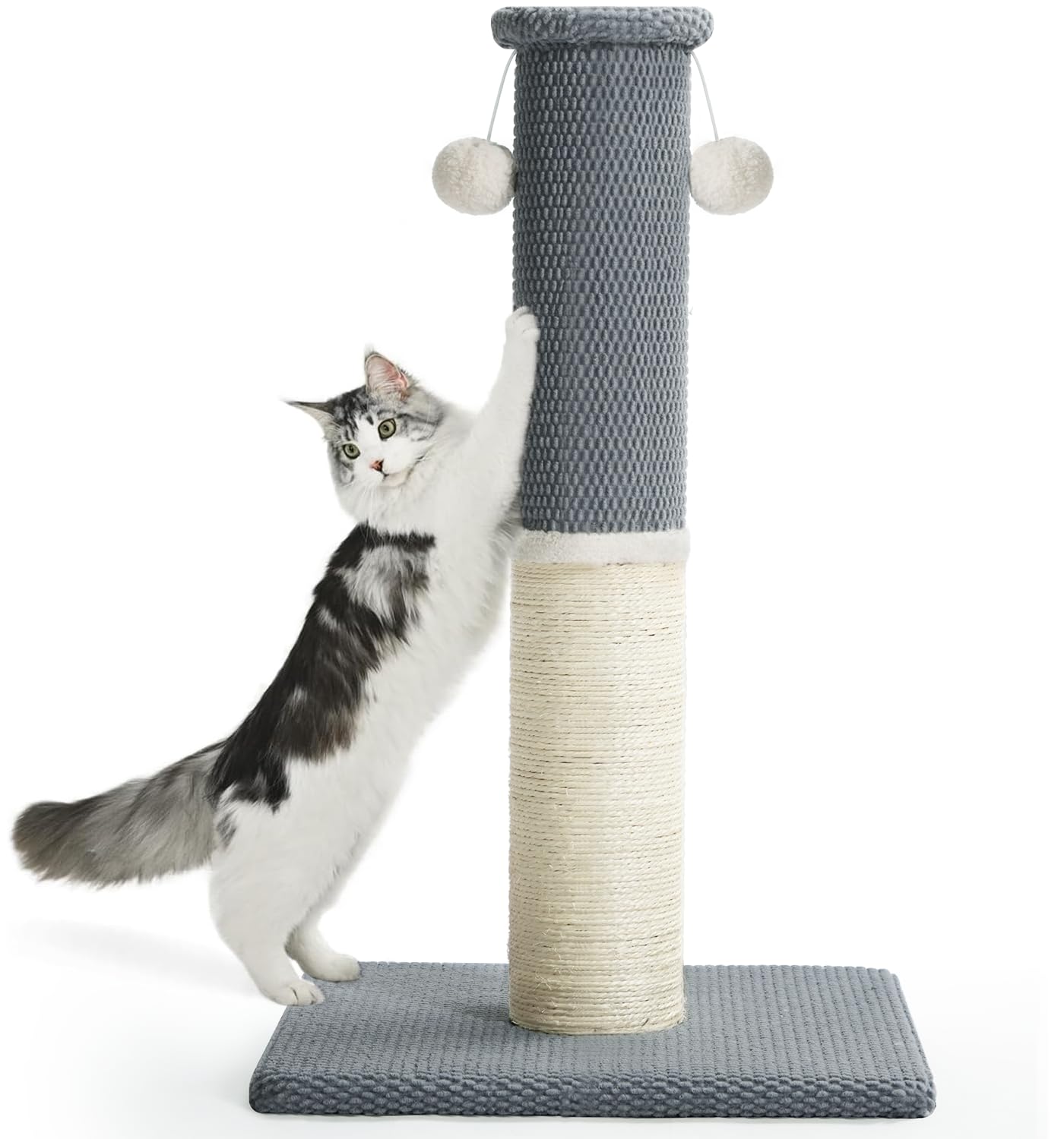 Made4Pets Tall Cat Scratching Post, Heavy Duty and Thicker Scratching Posts for Indoor Cats Adults, 33 Natural Sisal Cat Scratch