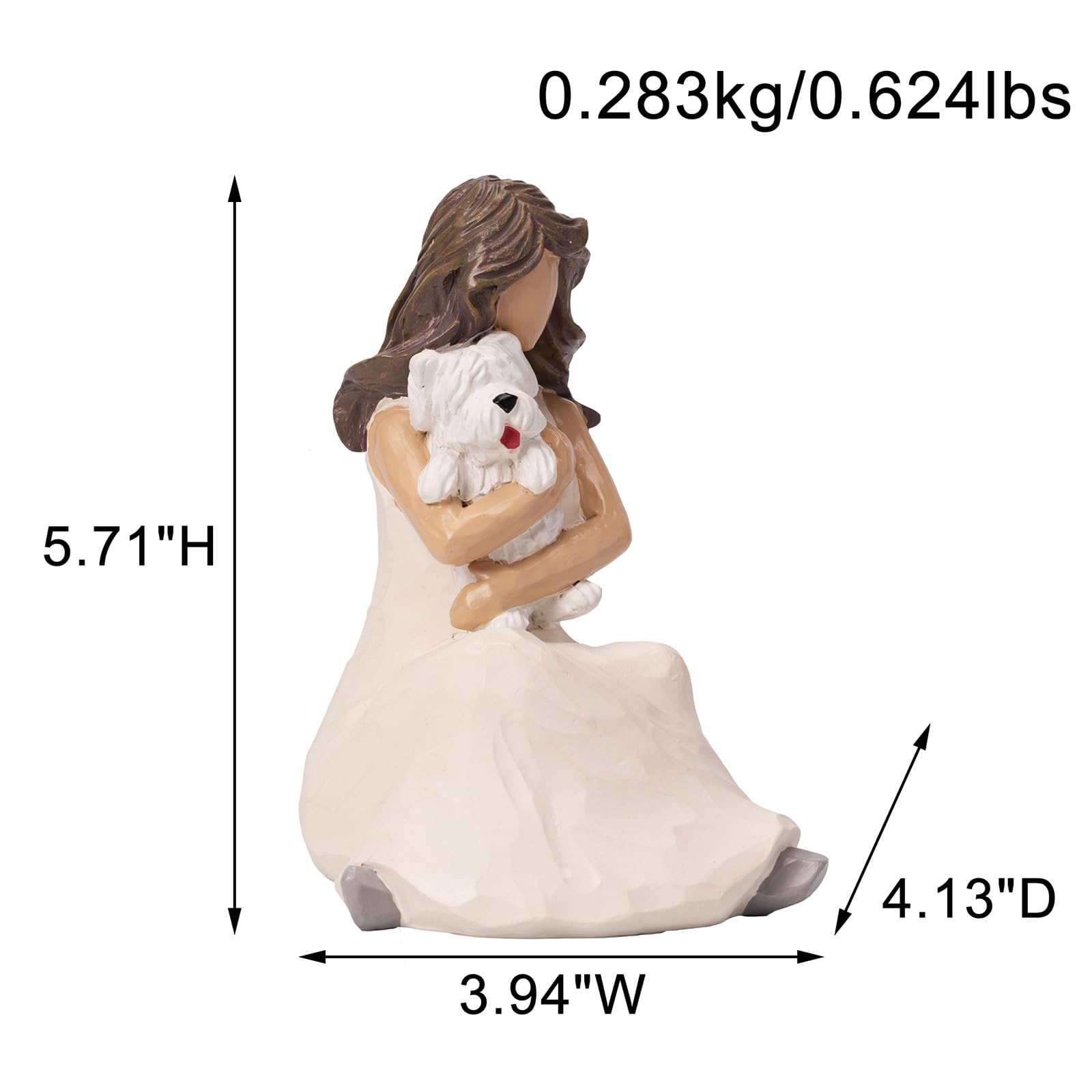 BUTILIVEEN Resin Dog Figurine for Dog Lovers - White Sympathy Memorial Gift