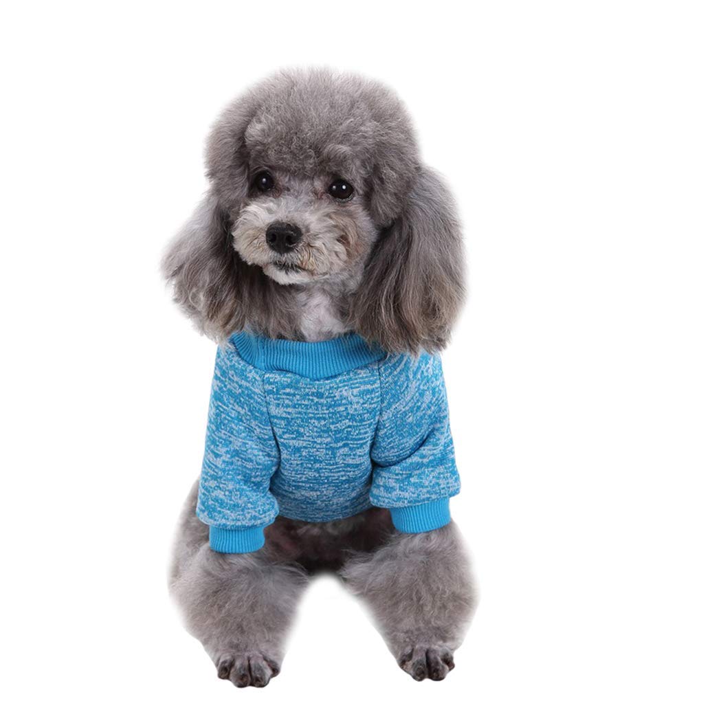 Jecikelon Pet Dog Clothes Dog Sweater Soft Thickening Warm Pup Dogs Shirt Winter Puppy Sweater For Dogs (X-Large, Light Blue)