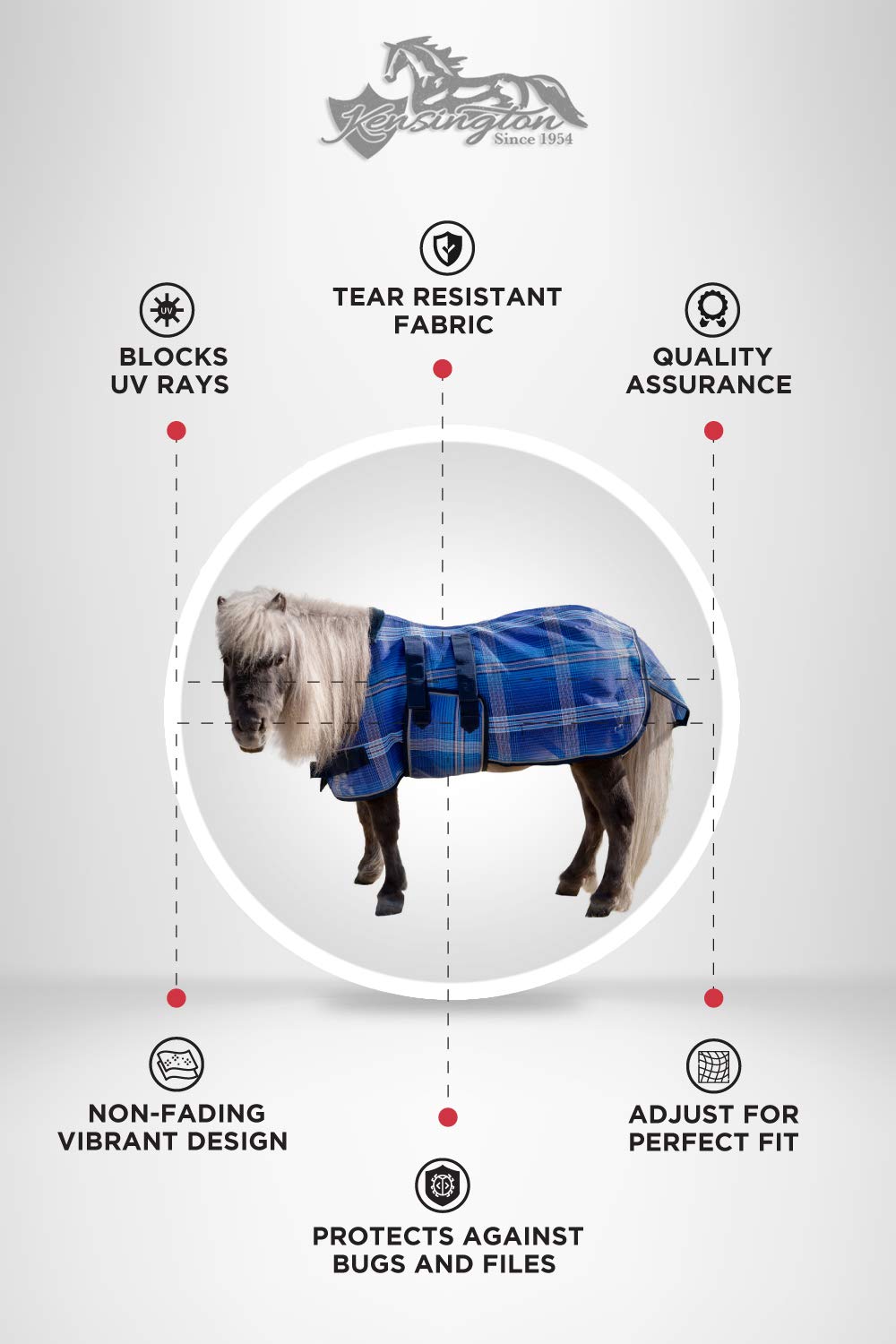 Textilene Protective Fly Sheet (Mini) Size:46'' Color: 181 - Kentucky Blue