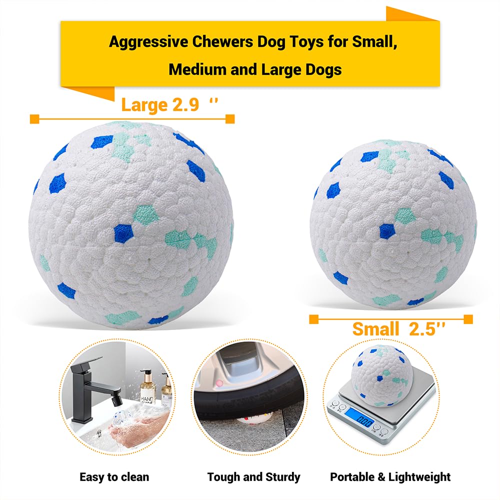 Lievuiken Dog Balls Toys For Aggressive Chewers, Indestructible Durable Bouncy Floating Balls For Dogs To Fetch, Durable Solid Rubber Ball For Training Dog(2 Pcs)