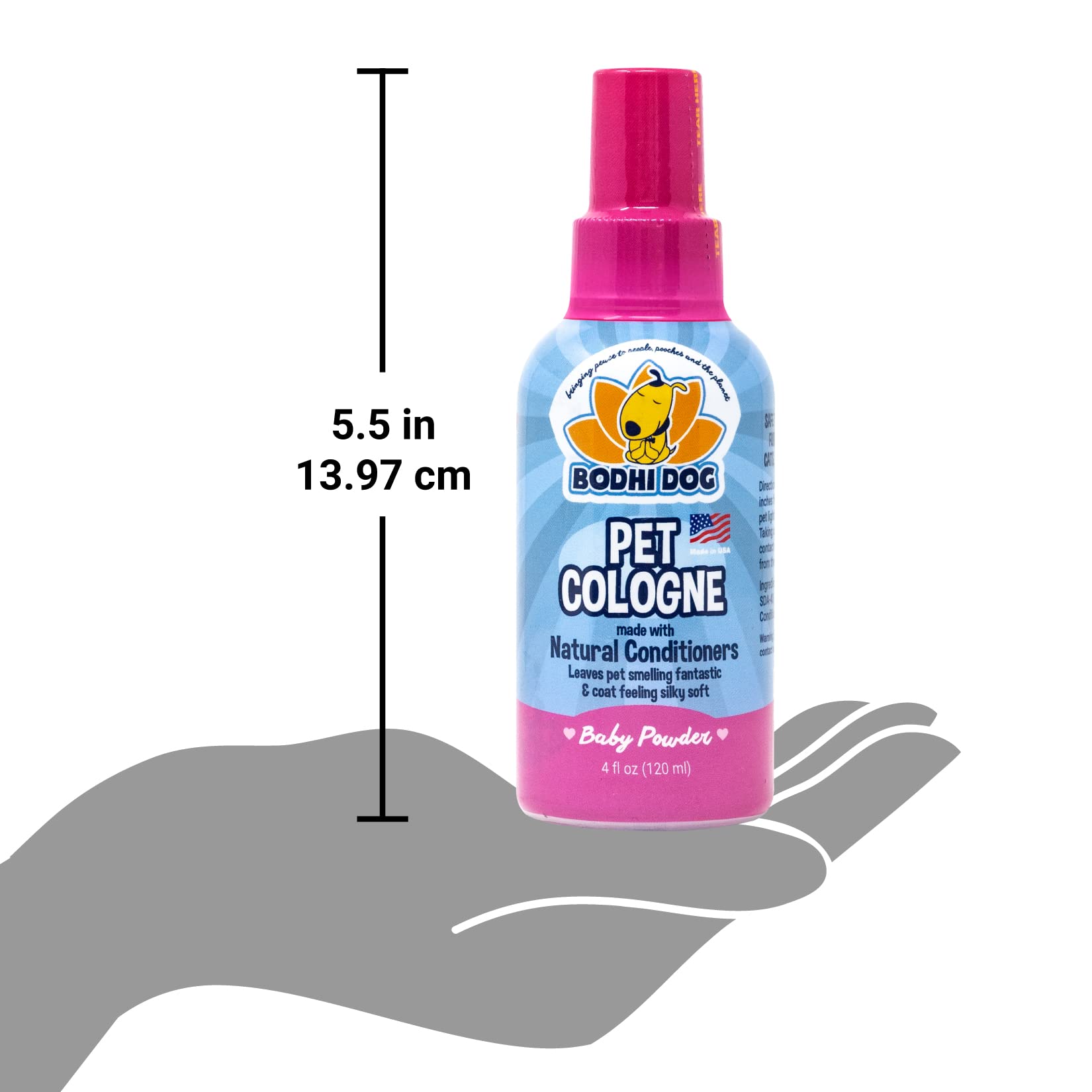 Bodhi Dog Natural Cologne Spray For Dogs & Cats - Baby Powder Scent, 4 Fl Oz