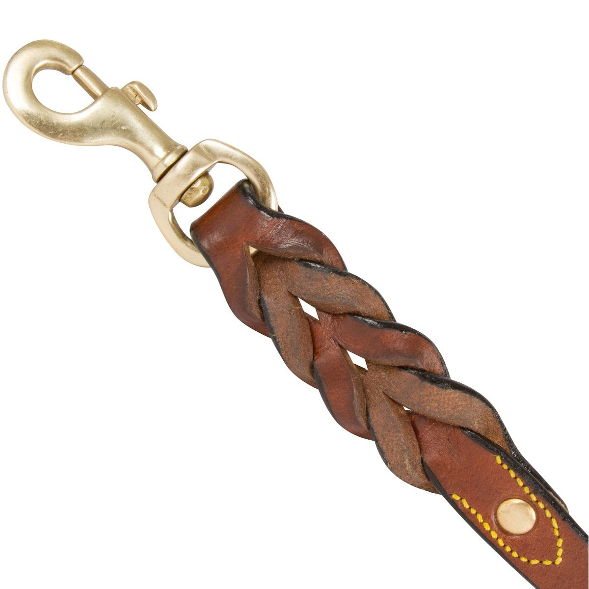 Soft Touch Collars Heavy Duty Leather Braided Dog Leash, 6ft, Brown with Pink Padded Handle