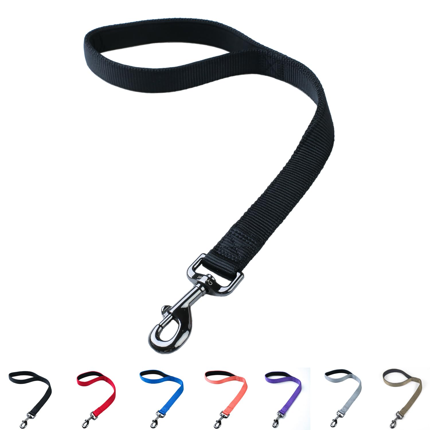 Cyclpet Premium18 Inches Nylon Short Dog Leash With Heavy Duty Clip And Soft Padded Handle For Large Medium Breed Dogs Daily Use