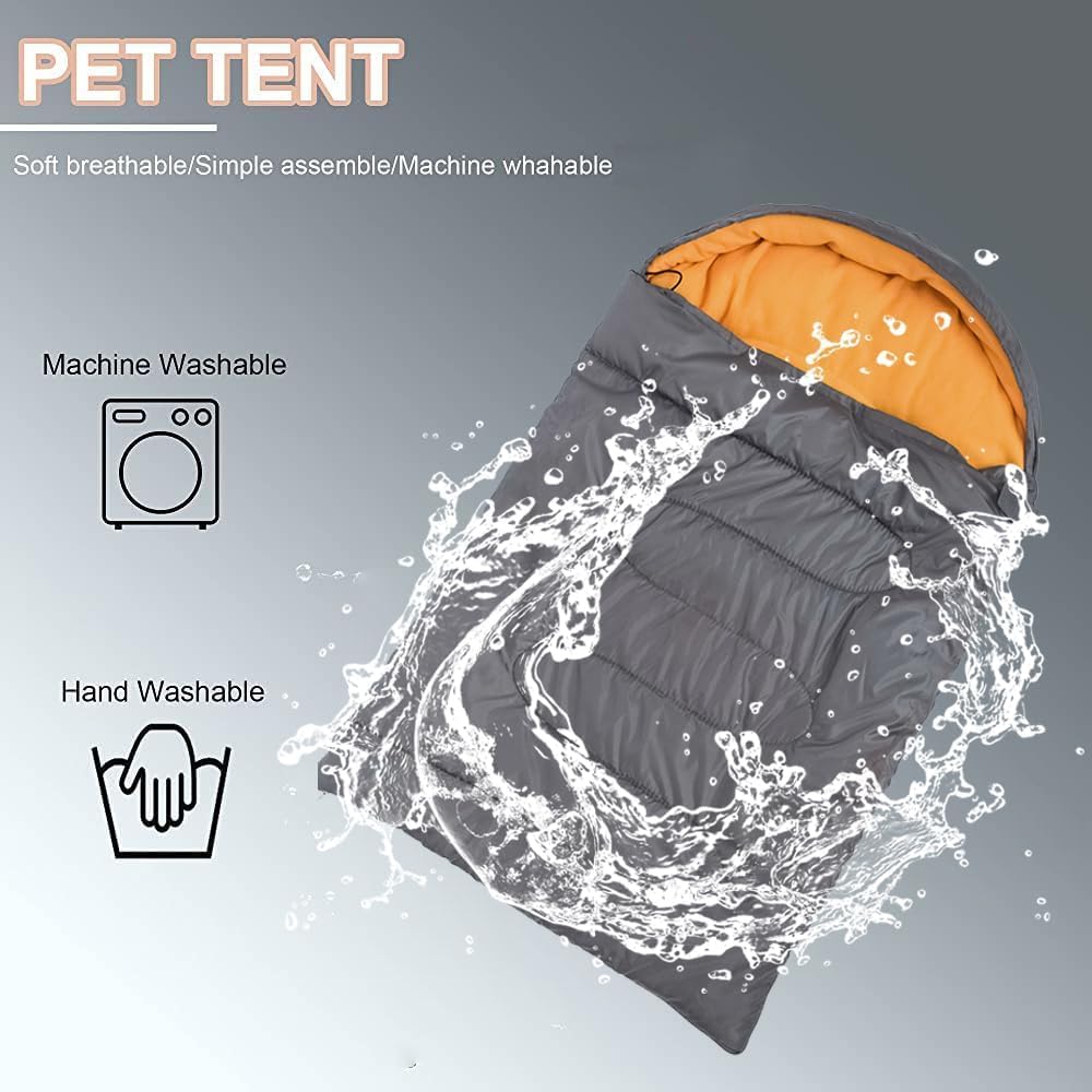 Dog Sleeping Bag Waterproof Warm Packable Dog Bed Mat With Storage Bag For Indoor Outdoor Travel Camping Hiking Backpacking(Grey