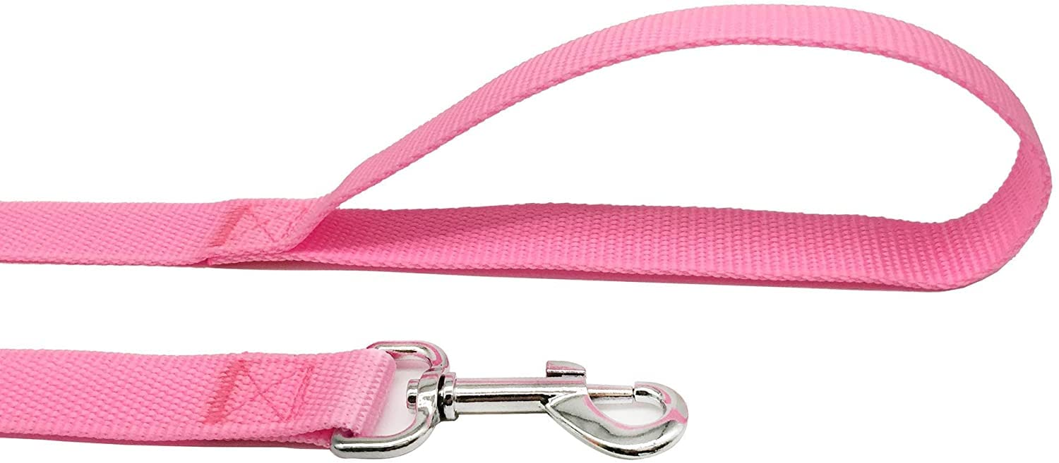 Taian 4Ft/5Ft/6Ft Strong Dog Leash, Nylon Dog Leashes For Small Medium Large Dogs (Pink, 1 In X 10 Ft)