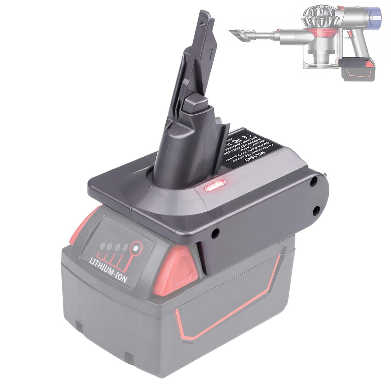 Btrui For Dyson V7 Battery Adapter For Milwaukee M18 18V Battery Convert To For Dyson V7 Sv11 Animal Cordless Stick Vacuum Clean