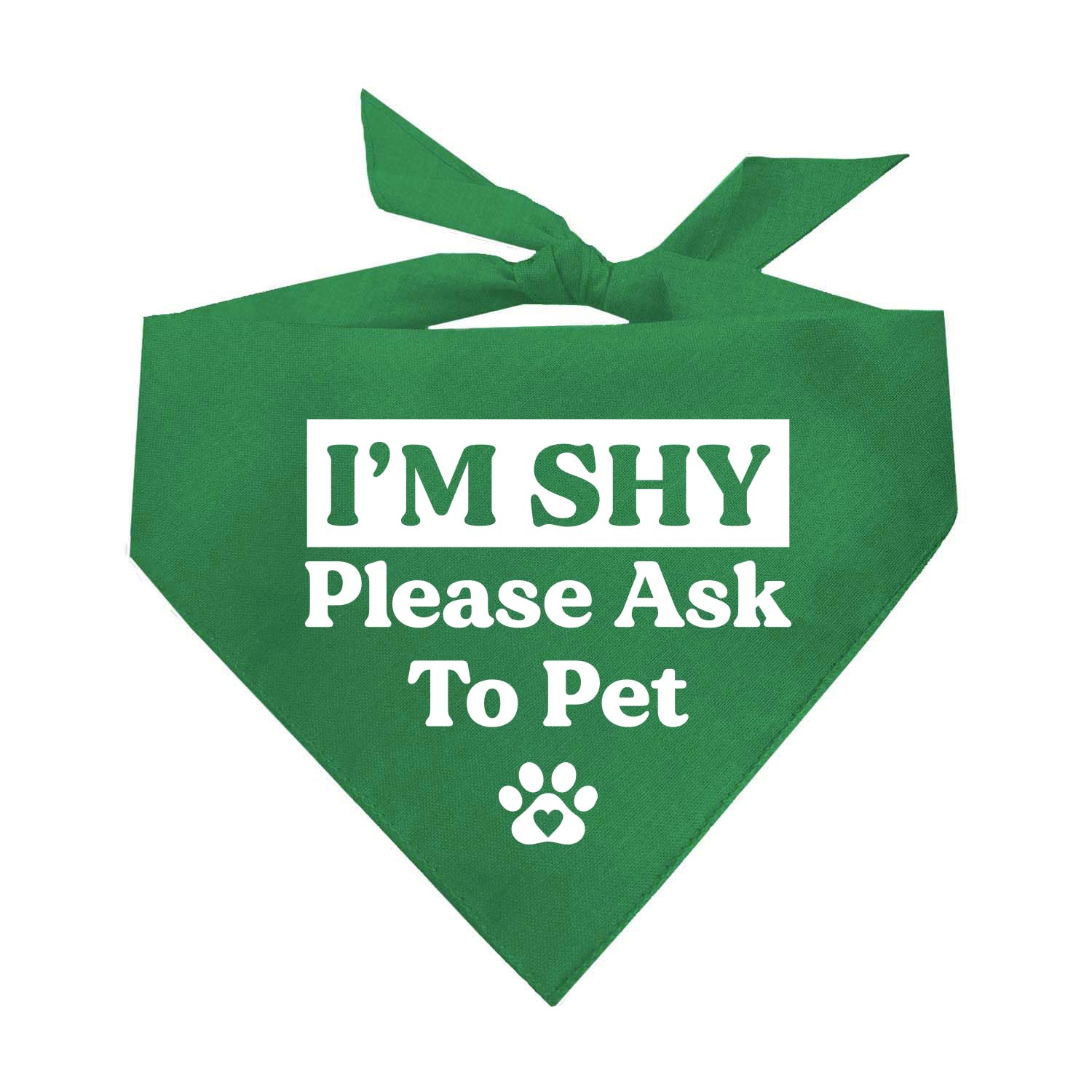 I'M Shy Please Ask To Pet Dog Bandana (Green, Os 590)