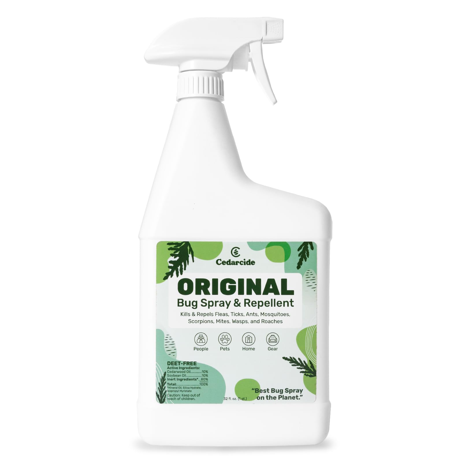 Cedarcide Original Bug Spray | Repel & Kill Fleas, Ticks, Mosquitoes, Mites, Ants & Chiggers | for use on People, Pets & Home | 