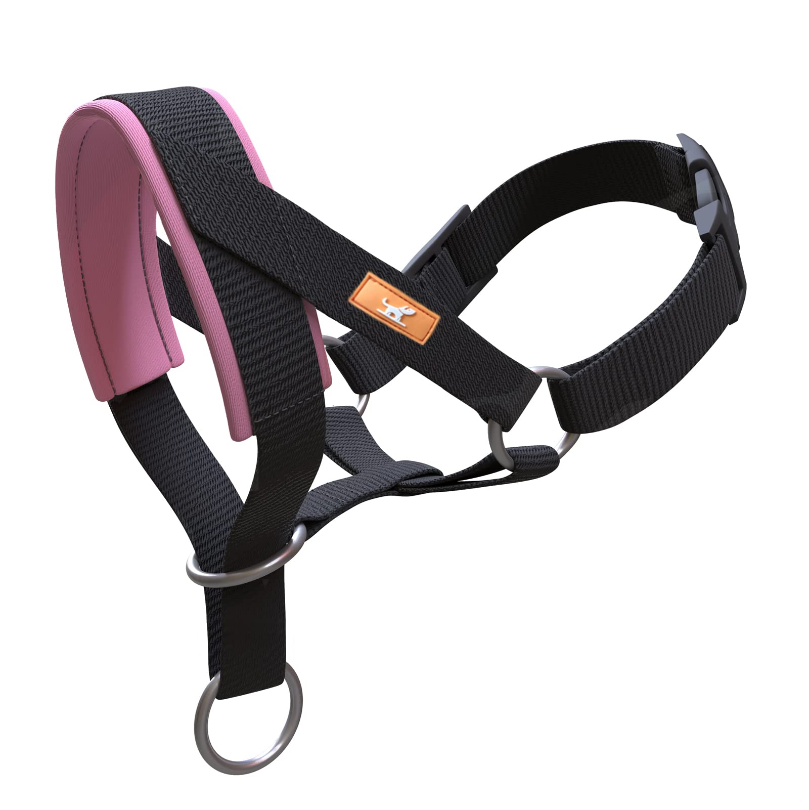 Wintchuk Dog Head Collar, Soft Nylon Head Collar With Adjustable Head Strap, Training Tool For Dogs On Walks(M, Pink)