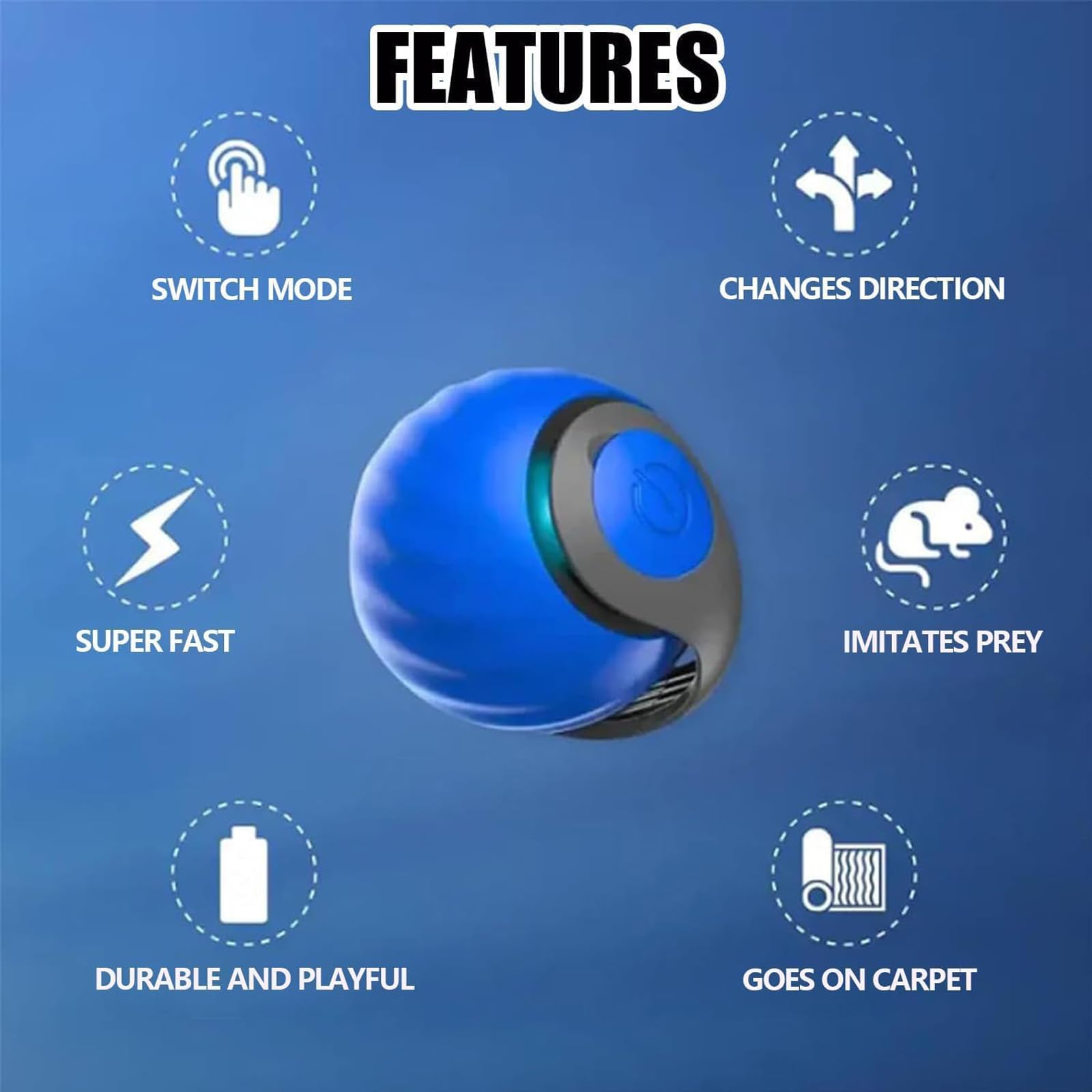 Autrety Interactive Cat Toys For Indoor Cats, Automatic Cat Toy With Tail, Electric Rolling Ball On Carpet,Cat Toys For Bored In