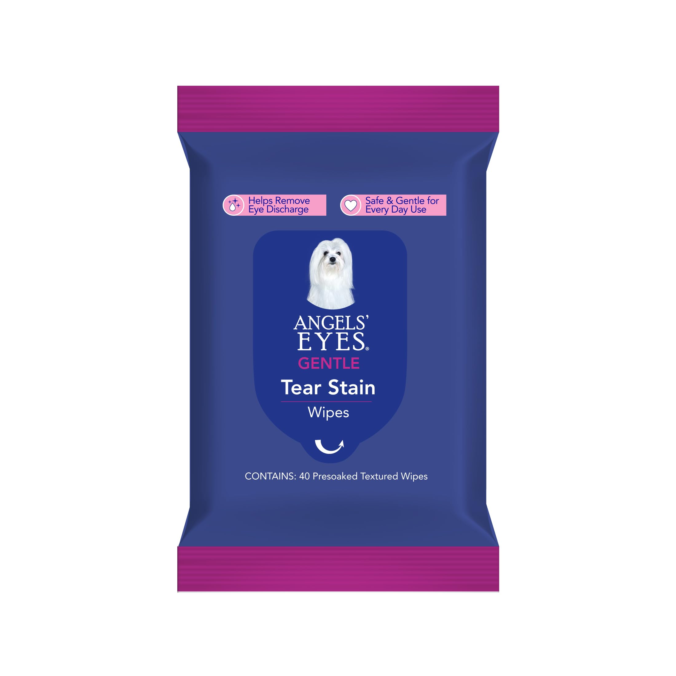 ANGELS EYES Face, Eye & Paw Cleansing & Tear Stain Wipe, Large 4   x7    Hypoallergenic Dog & Cat Wipes, Reduce Tear Stains, Dir