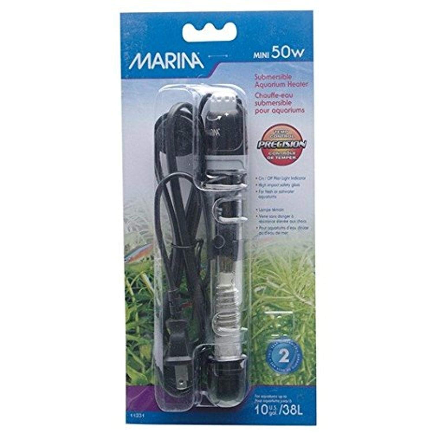 Marina Submersible Heater For Aquarium, Mini, 50-Watt