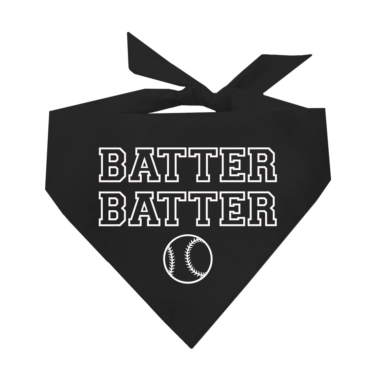 Batter Batter Baseball Dog Bandana (1050 Black, One Size)