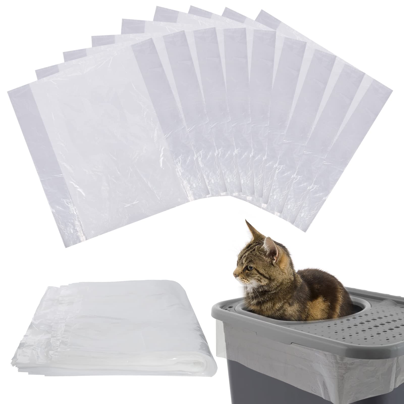 MEWTOGO 24 Pcs Litter Pan Liners Fit for Petmate Brand, Compatible with Top Entry Litter Pans Model, Durable Thickened Replaceme