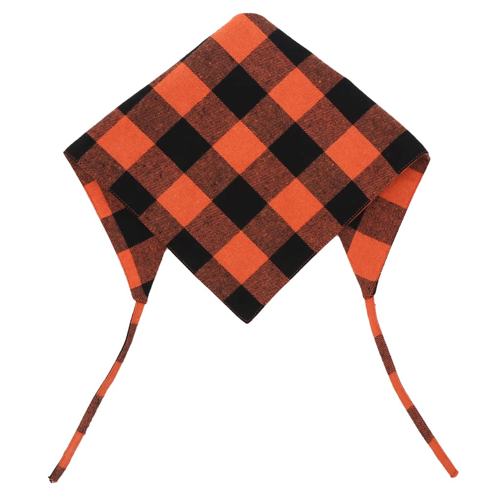 Fall Dog Bandana Autumn Thanksgiving Halloween Plaid Reversible Triangle Bibs Scarf Accessories For Dogs Pets