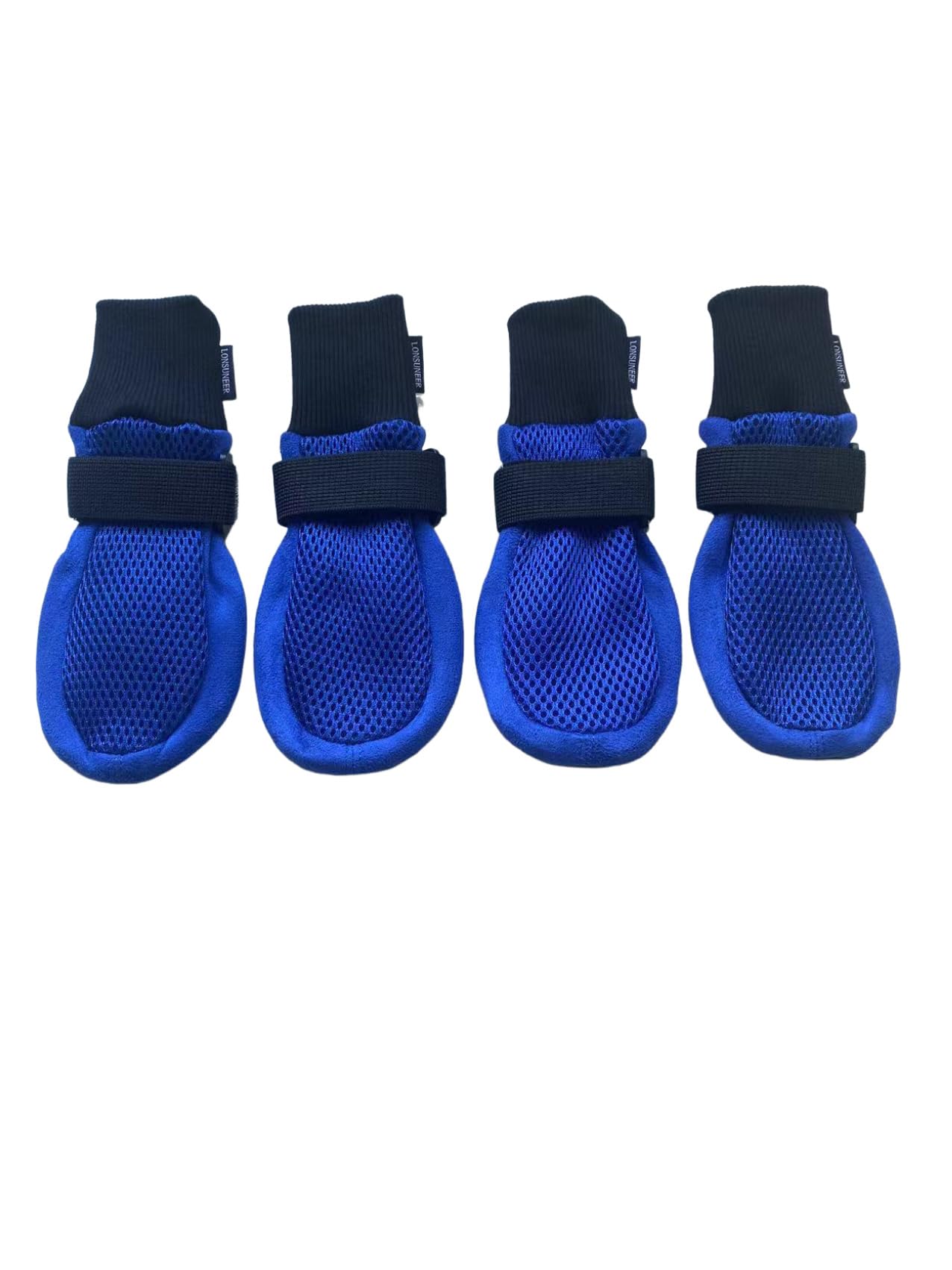 Lonsuneer Dog Boots Breathable And Protect Paws Soft Nonslip Soles Color Blue Size Large - Inner Sole Width 2.83 Inch