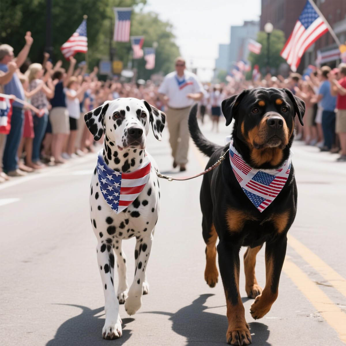 Cozyhaus 2Pcs Dual-Layer Design Patriotic Dog Bandanas Outfit,Large Summer Triangle Reversible Memorial Day Independence Day Ame