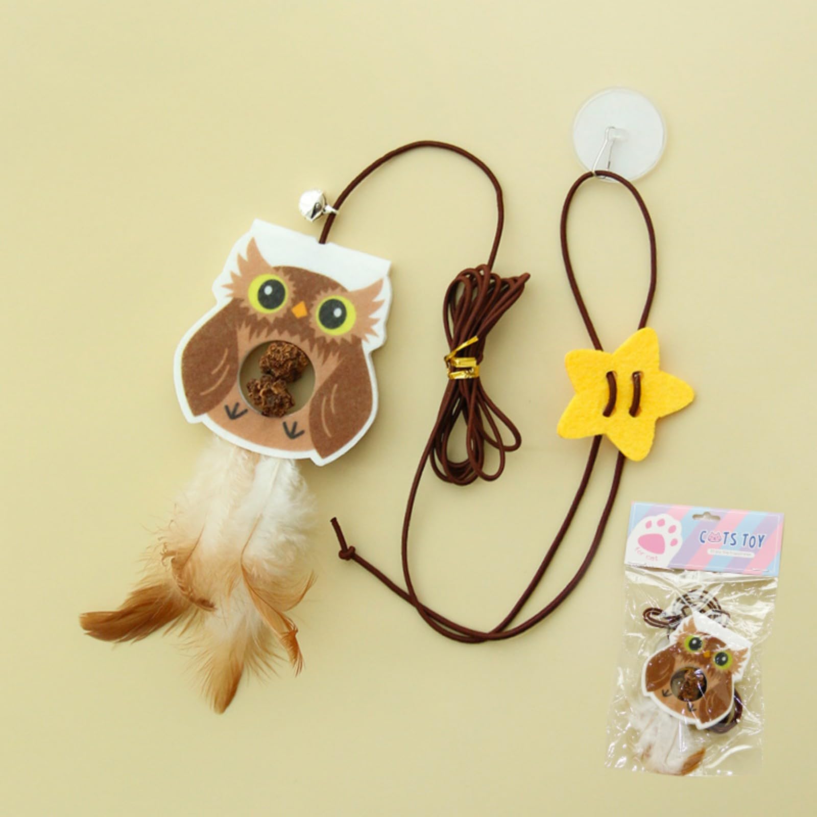 Sunkizzrs Hanging Swing Catnip Toy  Interactive Cat Teaser Toy  Elastic Rope Design Cats Rotatable Edible Mint Natural Healthy
