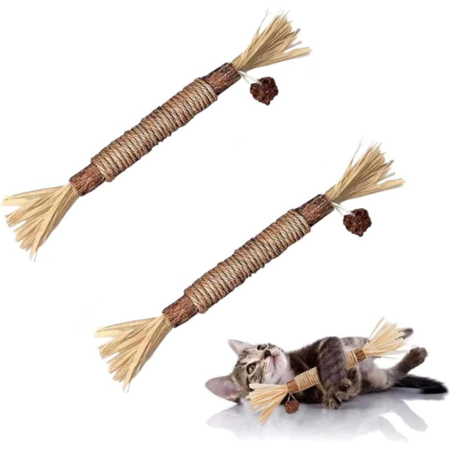 Ms Pet House Silvervine Sticks Cat Toys, 2 Pack Natural Cat Chew Stick Toy For Cats Dental Care Teeth Cleaning, Matatabi Catnip 