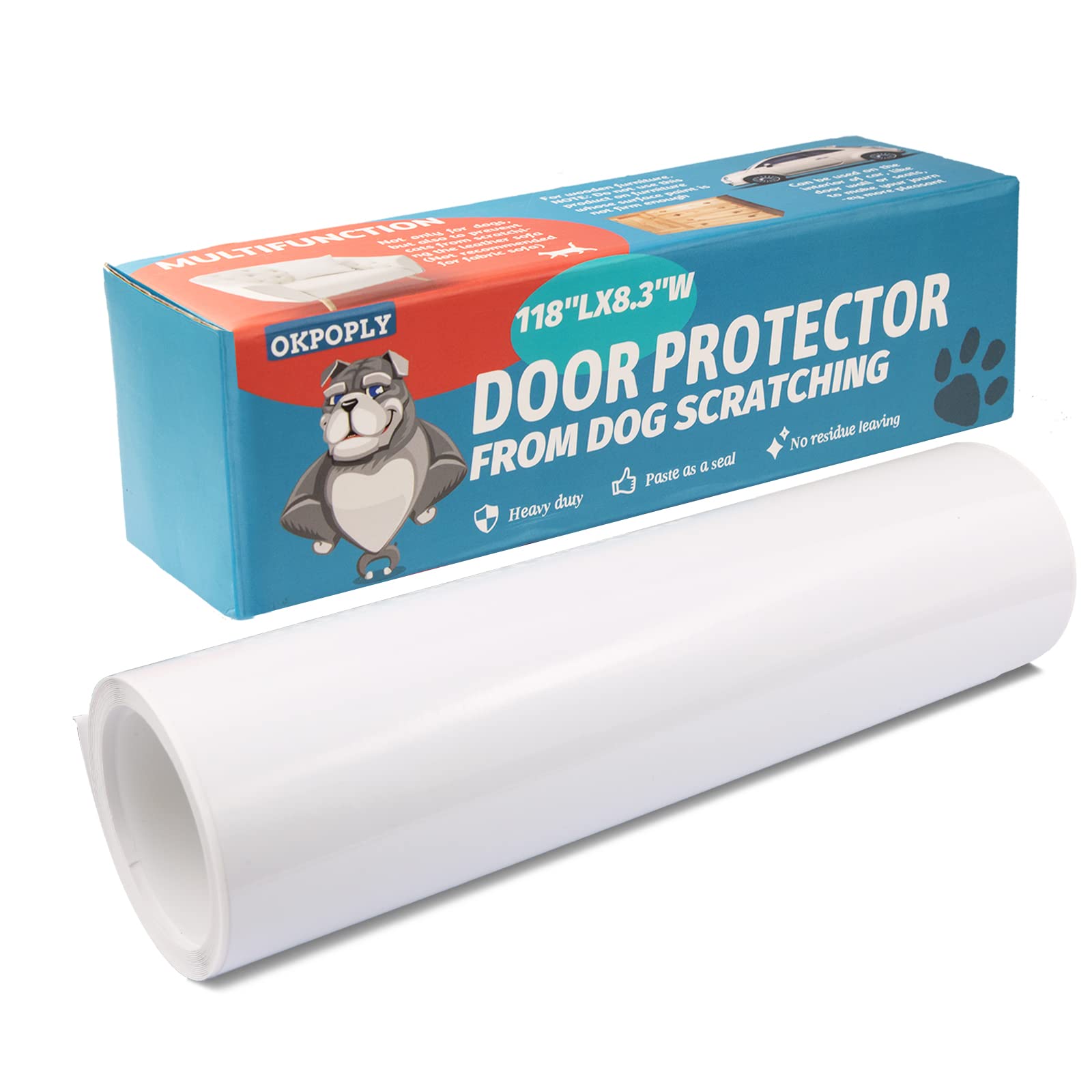 Door Protector From Dog Scratching, Clear Vinyl Dog Scratch Door Protector Heavy Duty Anti Claw Shield Guard For Wall Window Furniture
