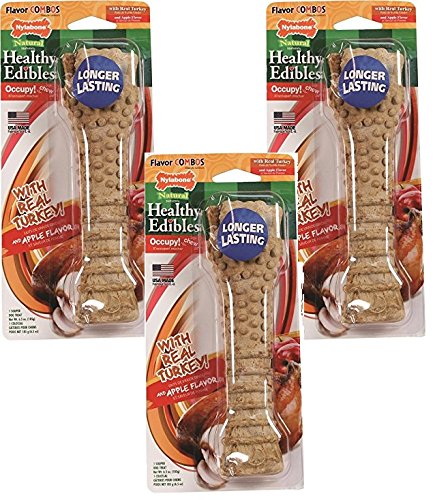 Nylabone (3 Pack) Healthy Edibles Turkey and Apple Flavored - Size Souper