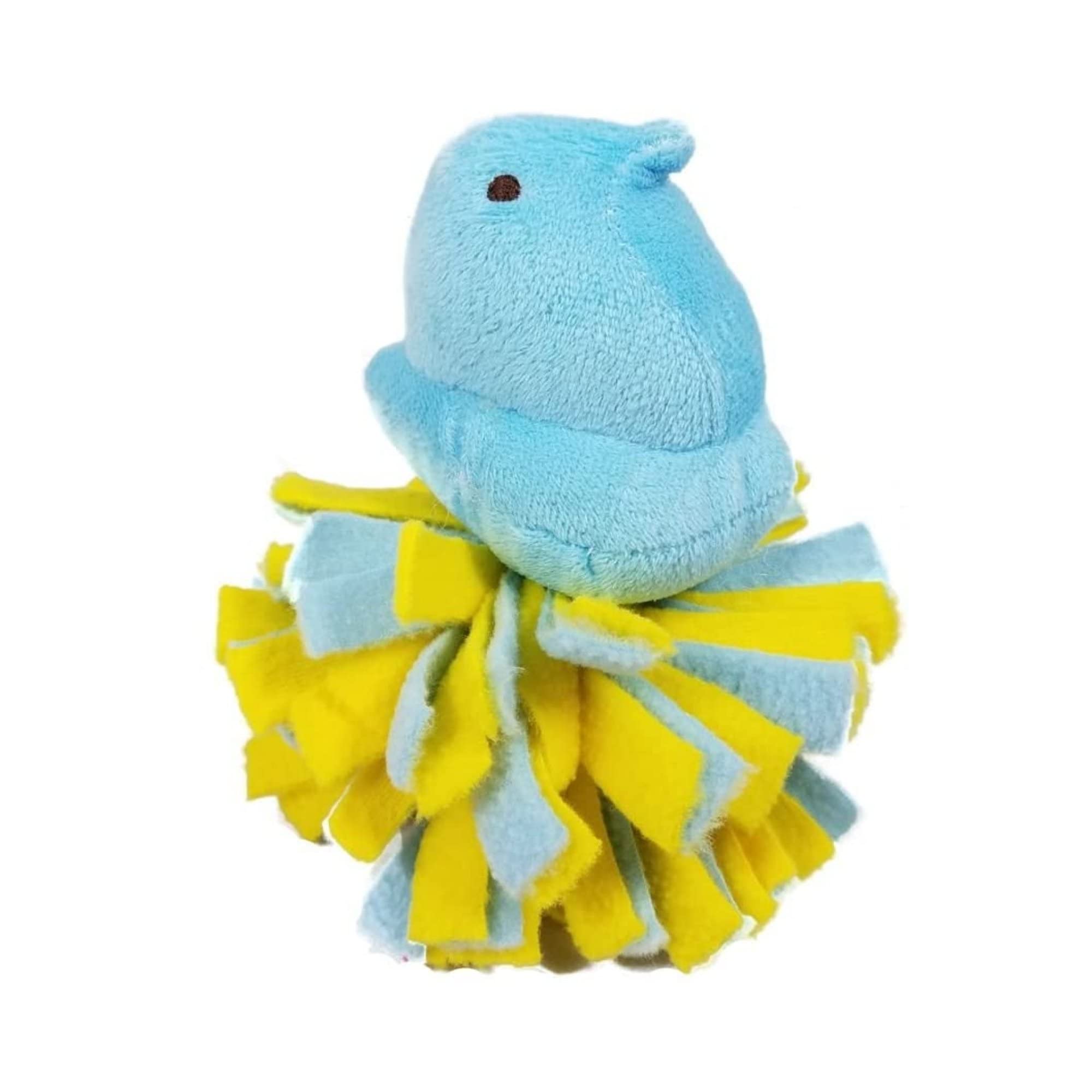 Peeps Chick Fleece Ball Toy For Dogs, 4 Count, Blue/Purple/Pink And Yellow