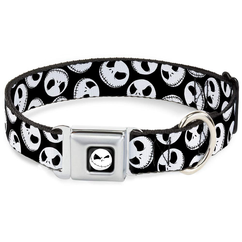 Buckle-Down Seatbelt Buckle Dog Collar - Nbc Jack Expressions Scattered Black/White - 1.5' Wide - Fits 16-23' Neck - Medium