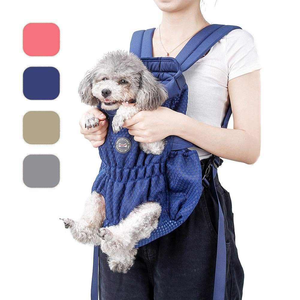 Dog Carrier Backpack, Pet Front Carrier Backpack Legs Out Dog Chest Carrier for Small Medium Dogs, Hands-Free Cat Backpack Carri