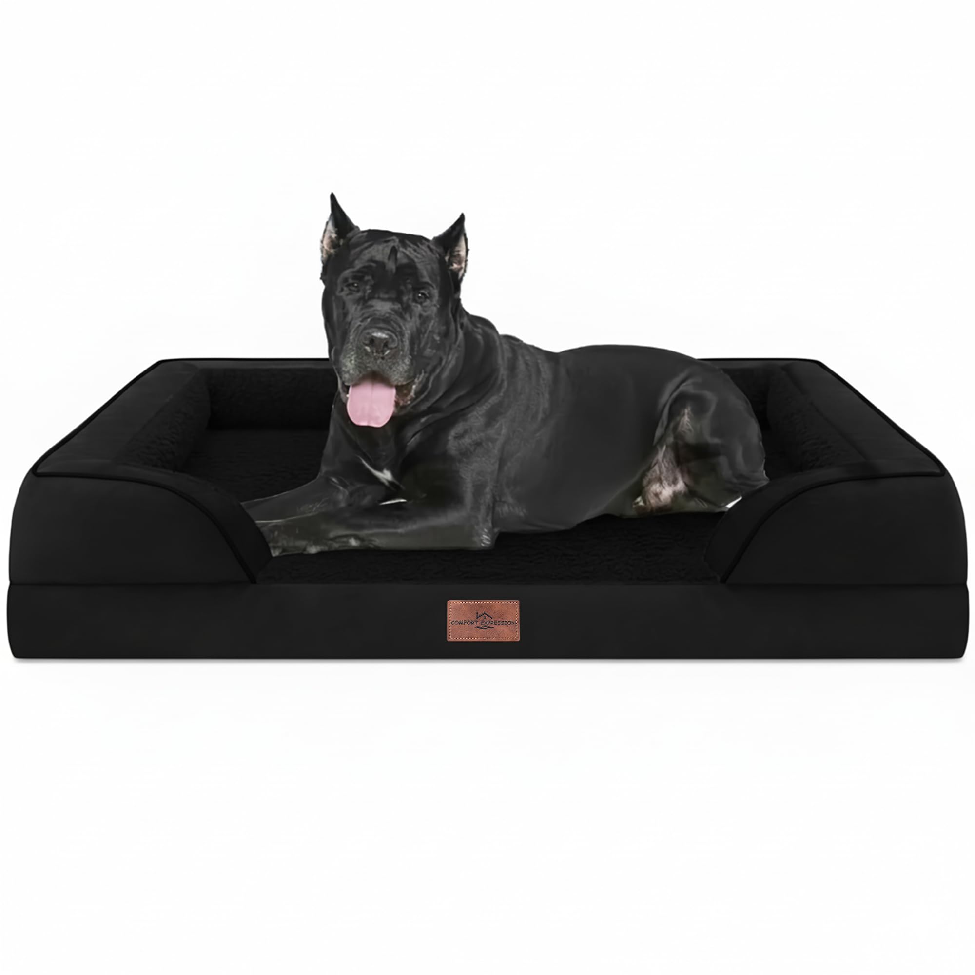 Comfort Expression Orthopedic Dog Bed for Extra Large Dogs 53x42 Inch, Waterproof Supportive Egg Crate Foam XXL Pet Bed with Rem