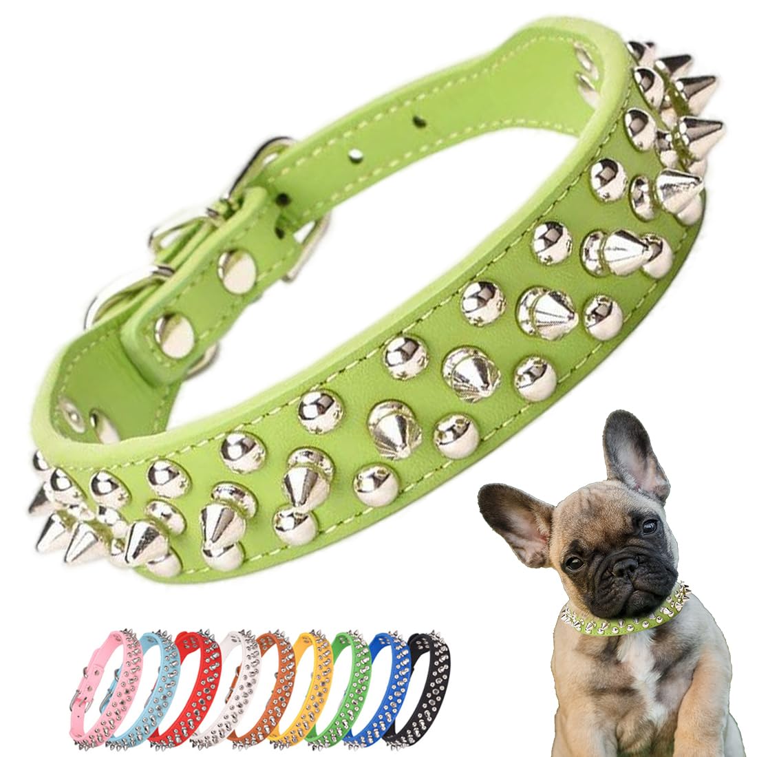 Spiked Dog Collar, Mushrooms Rivet Spike Cat Collar Anti-Bite Studded Protective Pet Neck Female Puppy Collars For Xxs Xs Small 