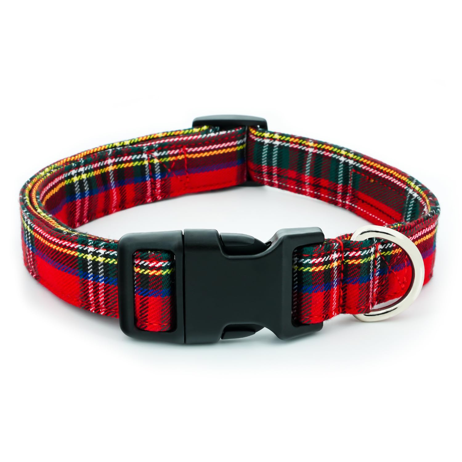 Tunkoo Christmas Plaid Dog Collar, Cute Adjustable Red Collar For Boy And Girl Dogs, Dog Collar With Strong Plastic Buckle - For