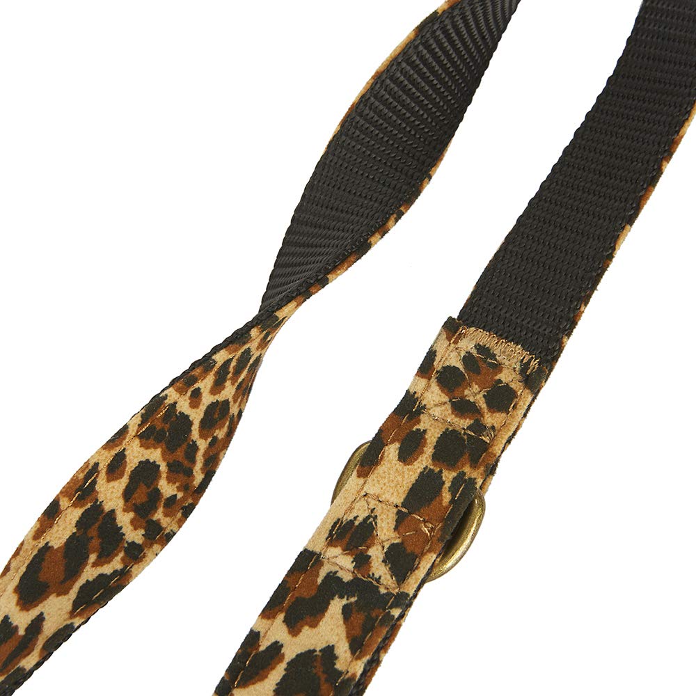 Petiry Dog Leash Leopard Pattern, 5 Feet Length, Durable Nylon With Ribbon For Small And Medium Dogs.(Small, Leopard Leash)