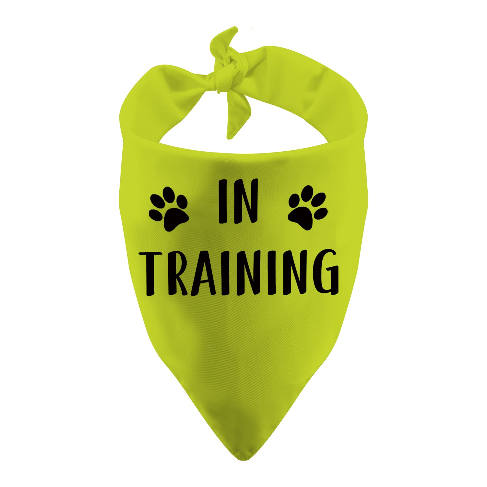 Pwhaoo 1 Piece In Training Dog Bandana Anxious Dog Reactive Dog Bandana Yellow Dog Bandana (In Training D)