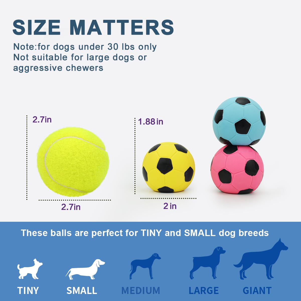 Pawdoer Squeaky Dog Toys - Soft Latex Rubber Squeaky Dog Ball For Small Dogs Puppies - Cute Bounce Dog Squeak Toys Balls With Funny Cute Face