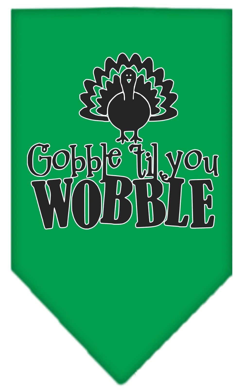 Mirage Pet Product Gobble til You Wobble Screen Print Bandana White Large