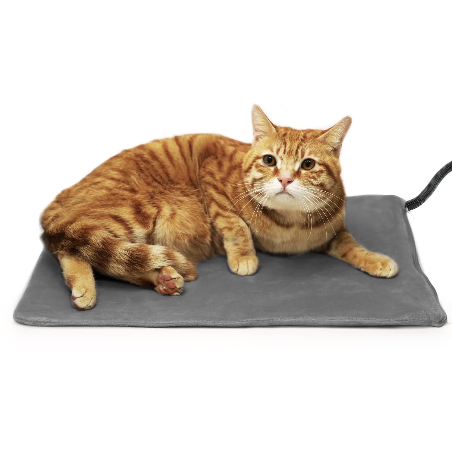 Nicrew Pet Heating Pad For Dogs And Cats, Heated Cat Bed With Steel-Wrapped Cord And Soft Fleece Cover, 17.7 X 15.7 Inches, 30 W