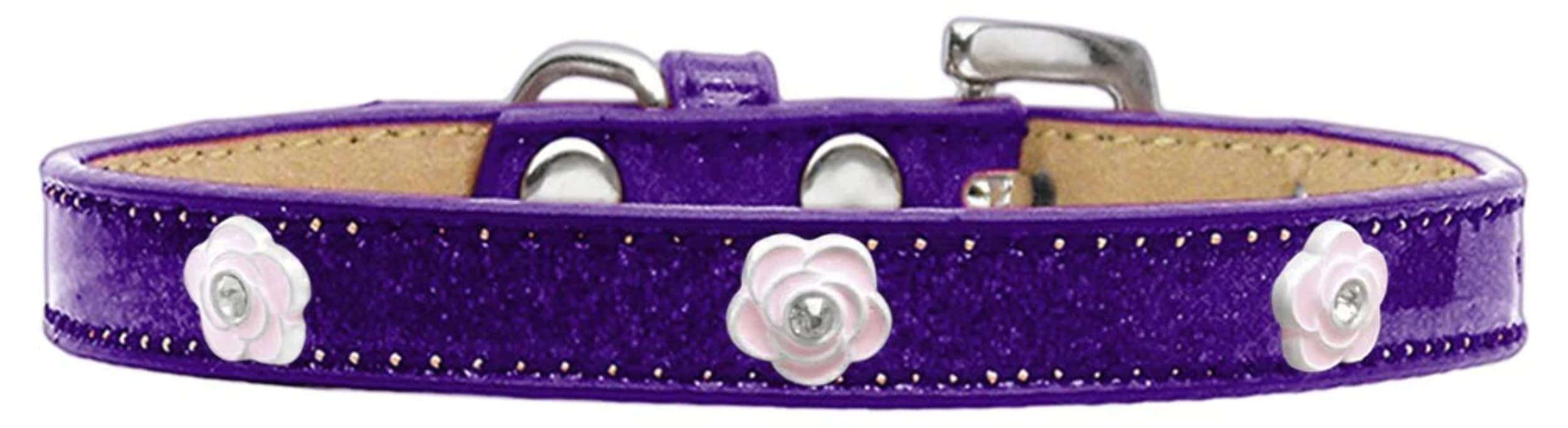 Dog, Puppy & Pet Widget Ice Cream Collar, Light Pink Rose Silver 18