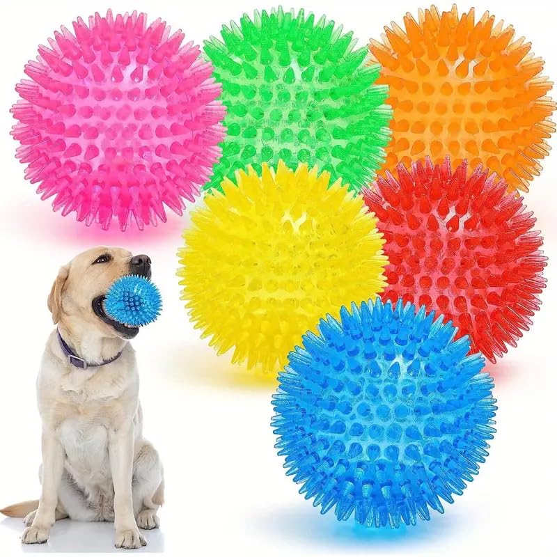 Squeaky Dog Toy Balls  Durable, NonToxic Chew Toys For Puppies Ideal For Teething & Aggressive Chewers, Safe For Indoor/Outdoo