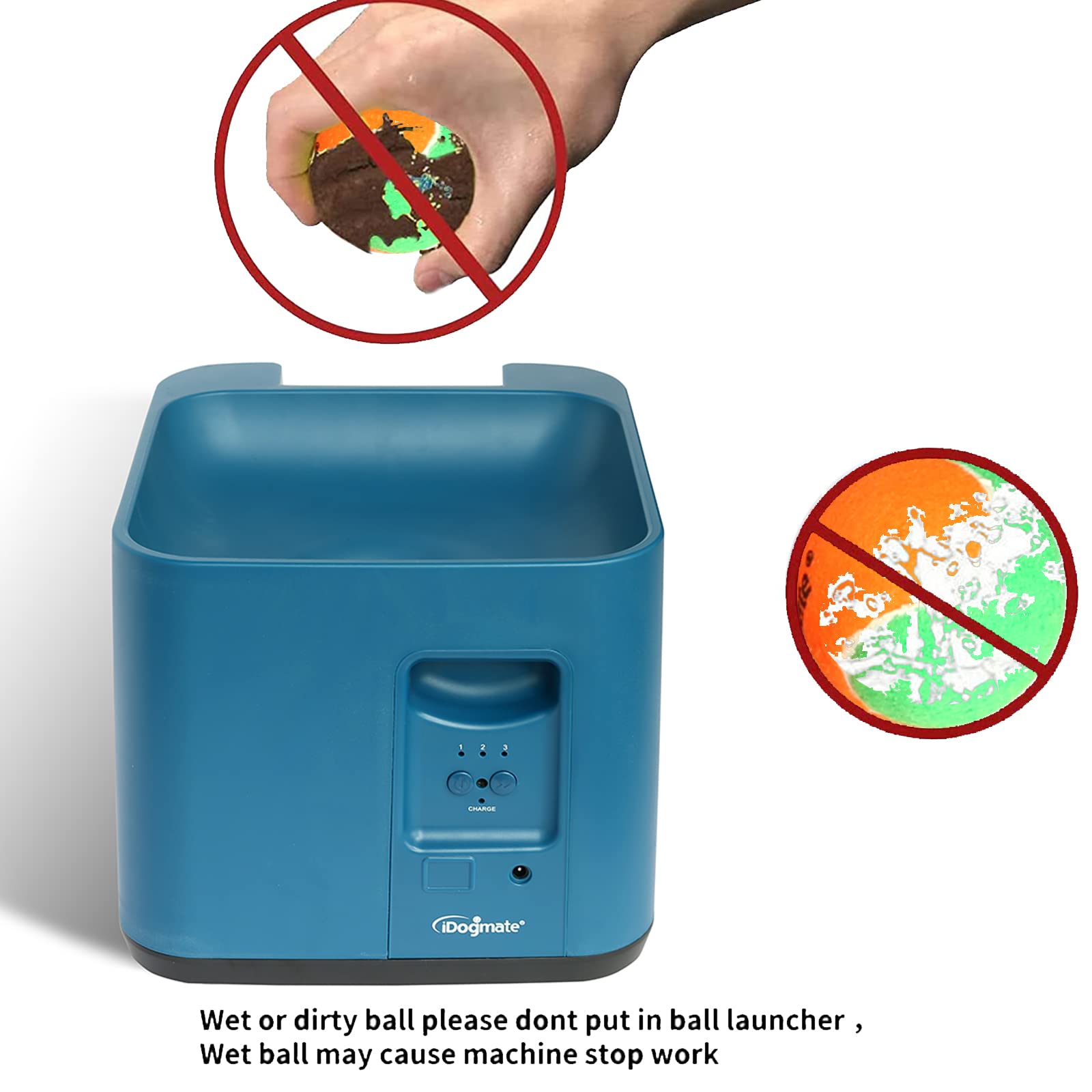IDOGMATE Automatic Dog Ball Launcher - Rechargeable Tennis Ball Thrower for Big/Medium-Sized Dogs - Remote Control - 3 Balls (2.