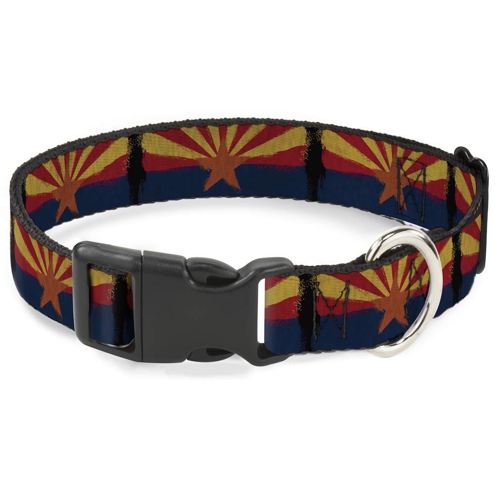 Buckle-Down Pc-W30156-Wm Arizona Flag Distressed Painting Plastic Clip Collar, Wide Medium/16-23'