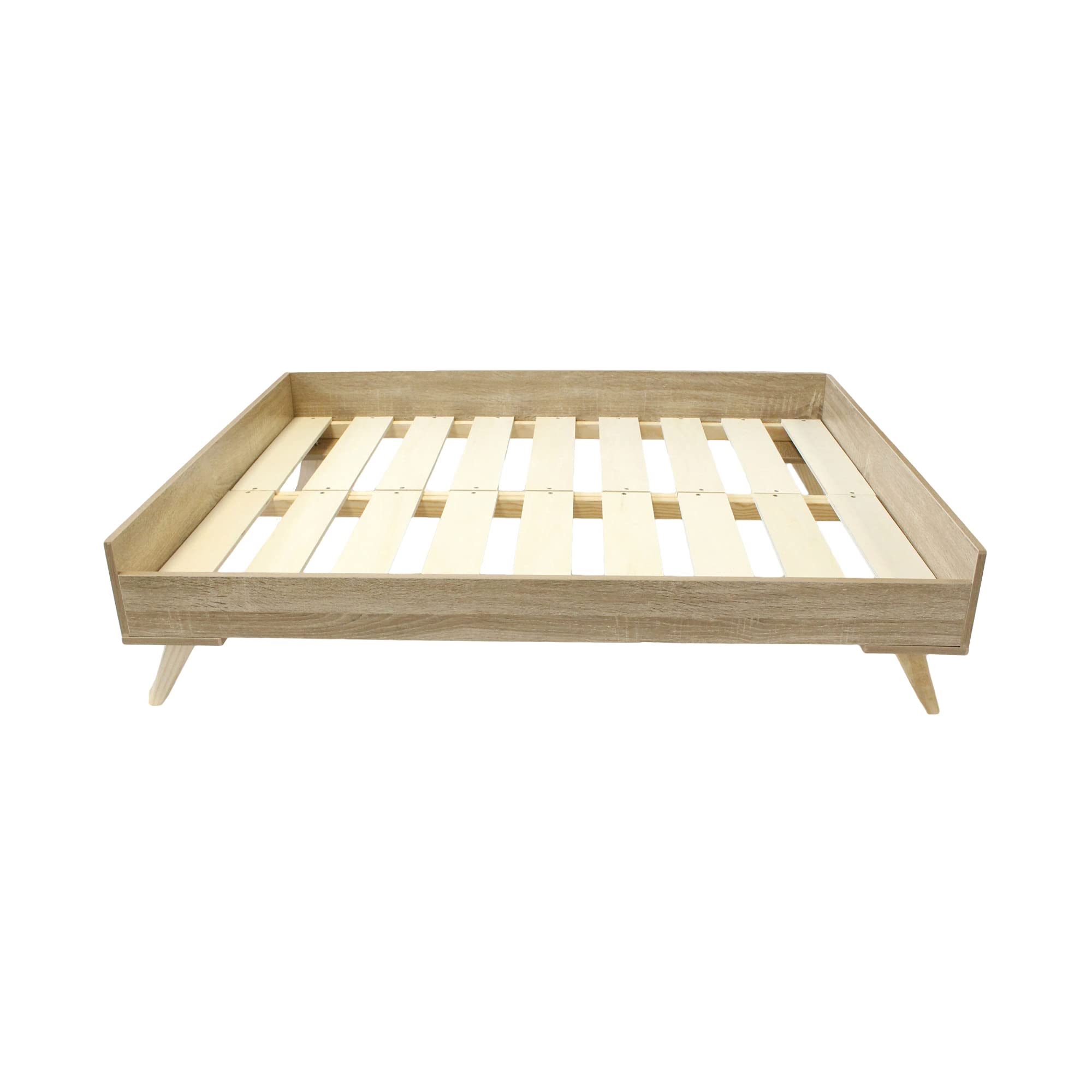 Midlee Raised Wooden Dog Bed Frame - Large Off-White Wood Design