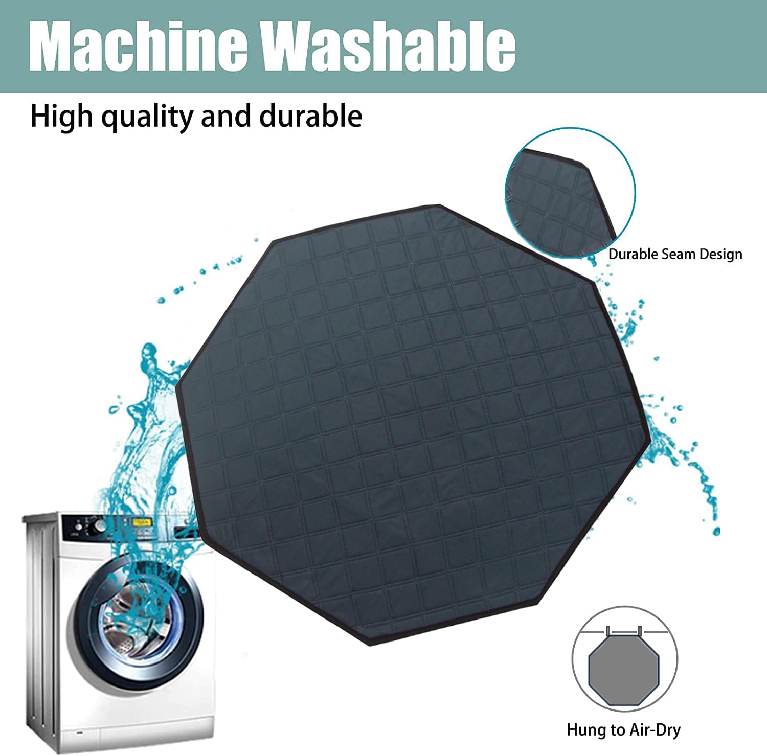Zhilishu Dog Playpen Mat - Washable Leakproof Potty Training Pad, 45" Dark Grey, TPU Material, Ideal for Indoor Crate Kennels