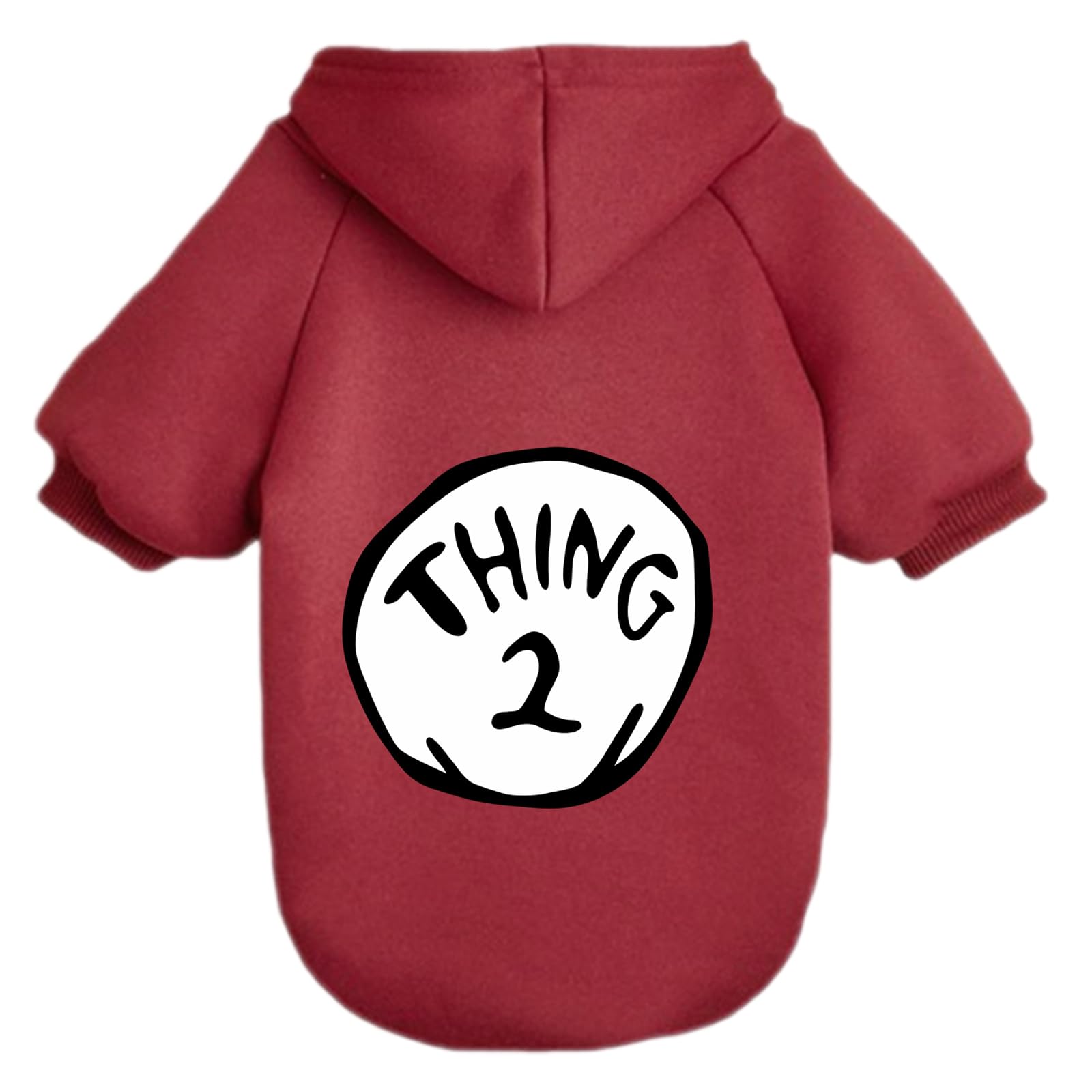 Cayxatiu Dog Hoodie Pet Clothes For Small Dogs Thing 2 Printed Hoodies Medium Puppy Hooded Sweatshirt Pullover Outfit(Wine Red,L