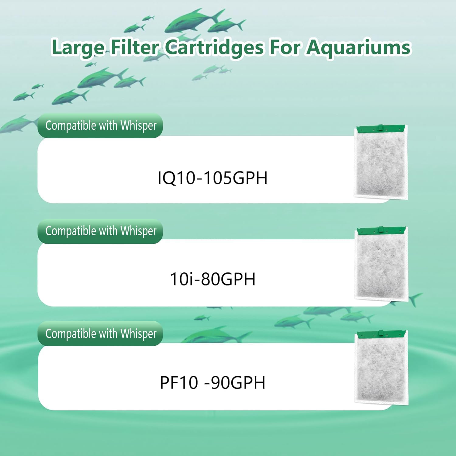 Pewyoke 12 Pack Aquarium Filter Cartridge Compatible With Whisper Power Filters,Medium Replacement Filter Cartridges For 10I Iq1